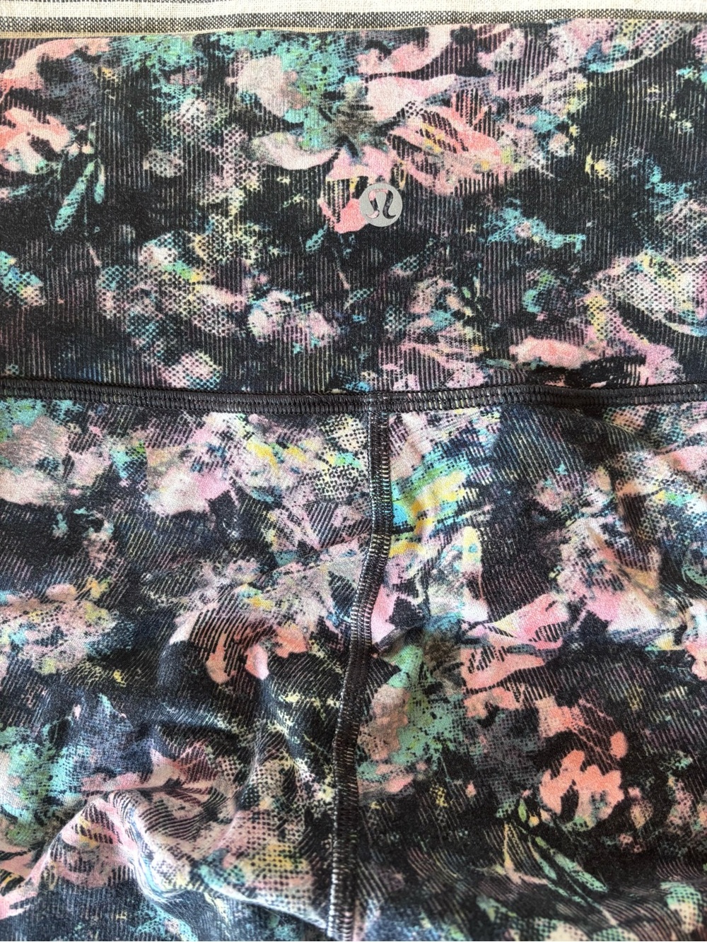 lululemon Multi-Color Abstract Print Leggings with Black Base